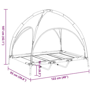 vidaXL Dog Bed with Canopy Anthracite Oxford Fabric and Steel