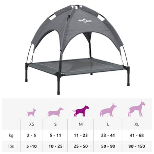vidaXL Dog Bed with Canopy Anthracite Oxford Fabric and Steel
