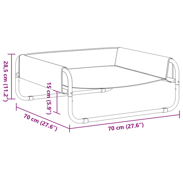 vidaXL Raised Dog Bed Anthracite Oxford Fabric and Steel