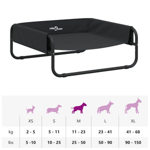vidaXL Raised Dog Bed Anthracite Oxford Fabric and Steel