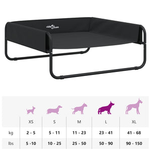 vidaXL Raised Dog Bed Anthracite Oxford Fabric and Steel