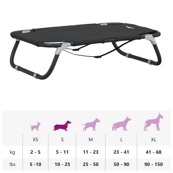 vidaXL Foldable Dog Bed Anthracite Oxford Fabric and Steel