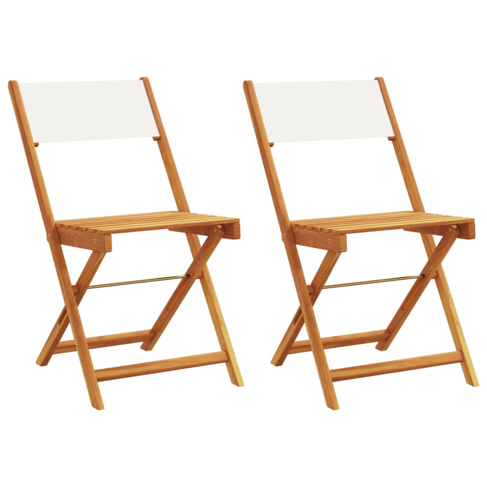 Bistrostühle 2er Set Cremeweiß Akazie