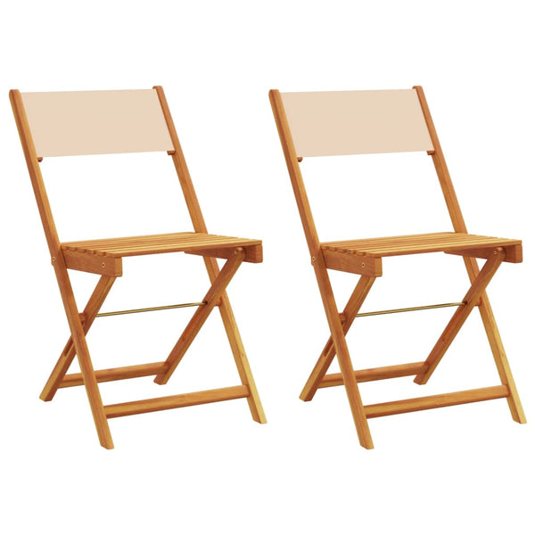 Bistrostühle 2er Set Beige Akazie