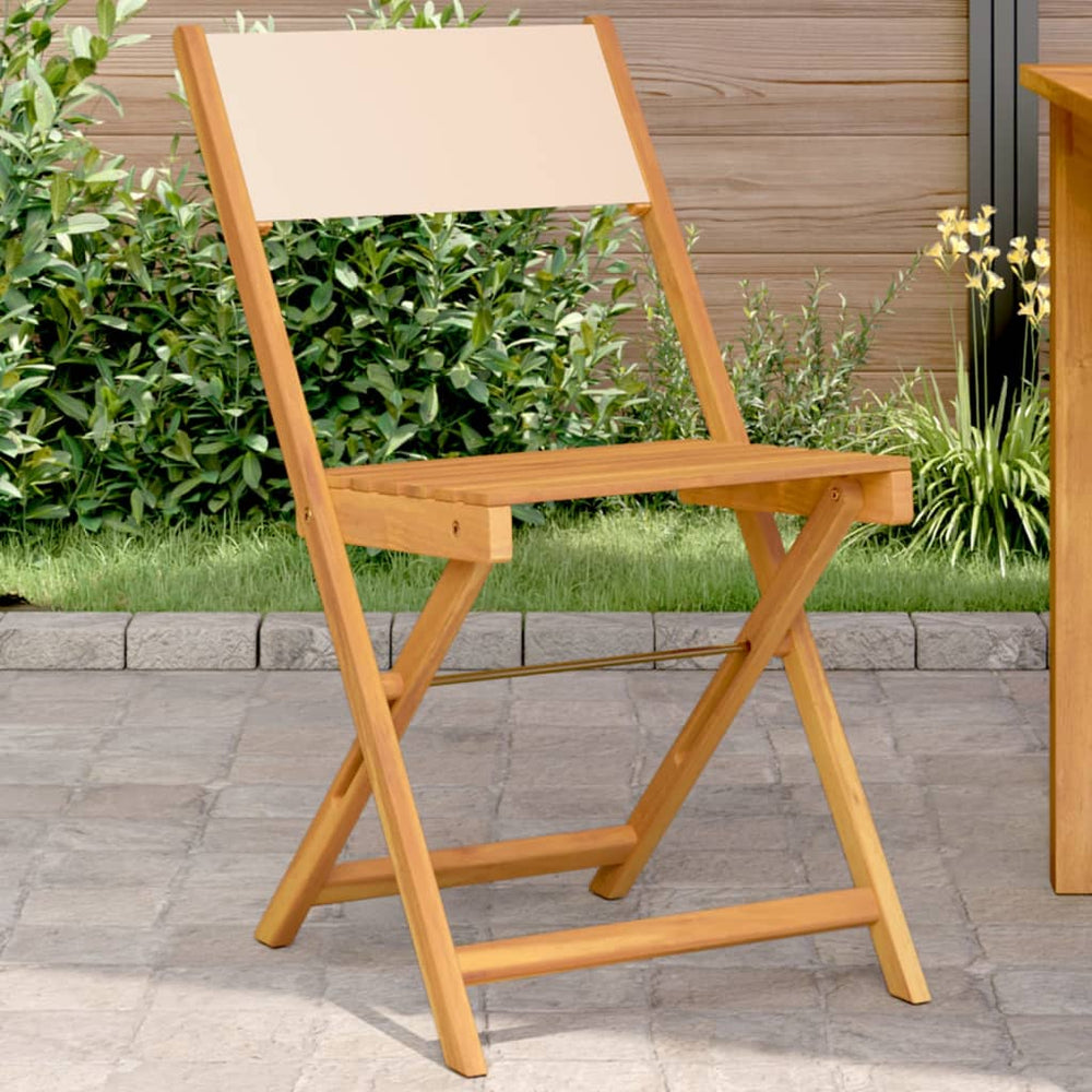 Bistrostühle 2er Set Beige Akazie
