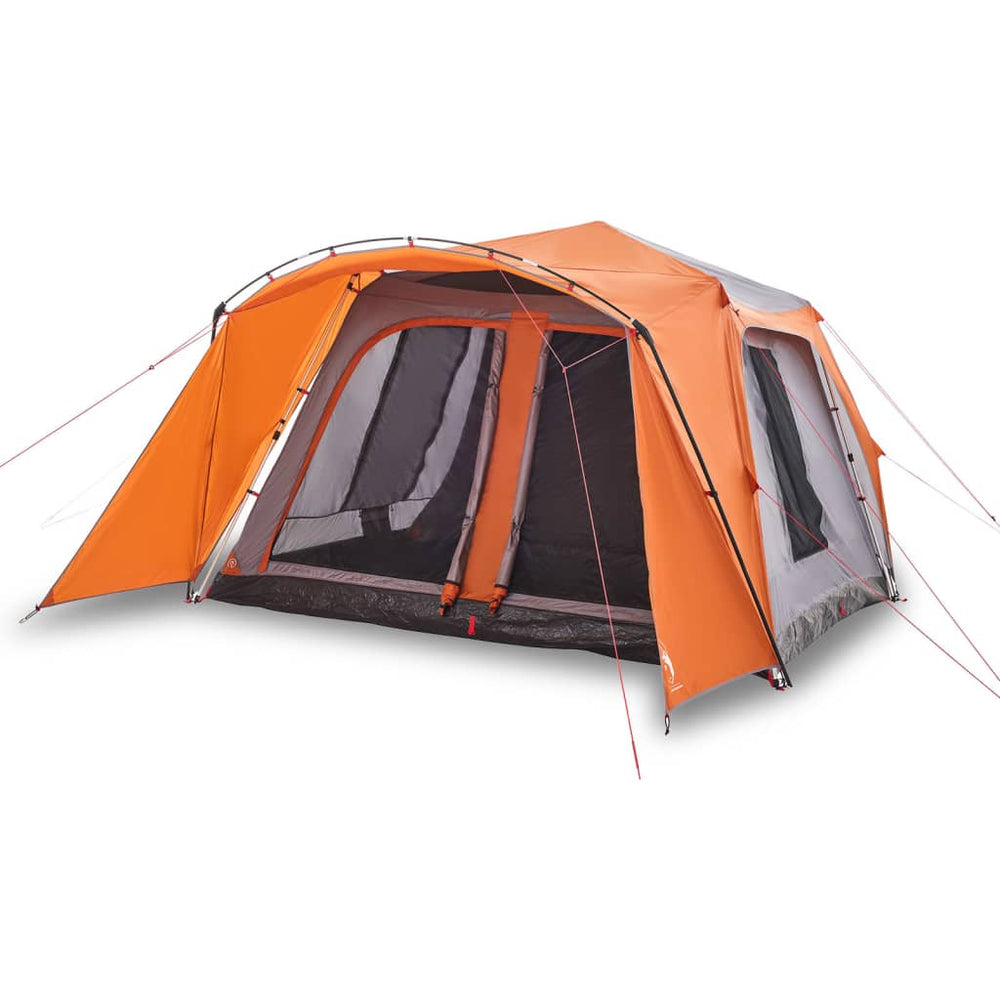 vidaXL Family Tent with Awning 9-Person Grey Orange Quick Release