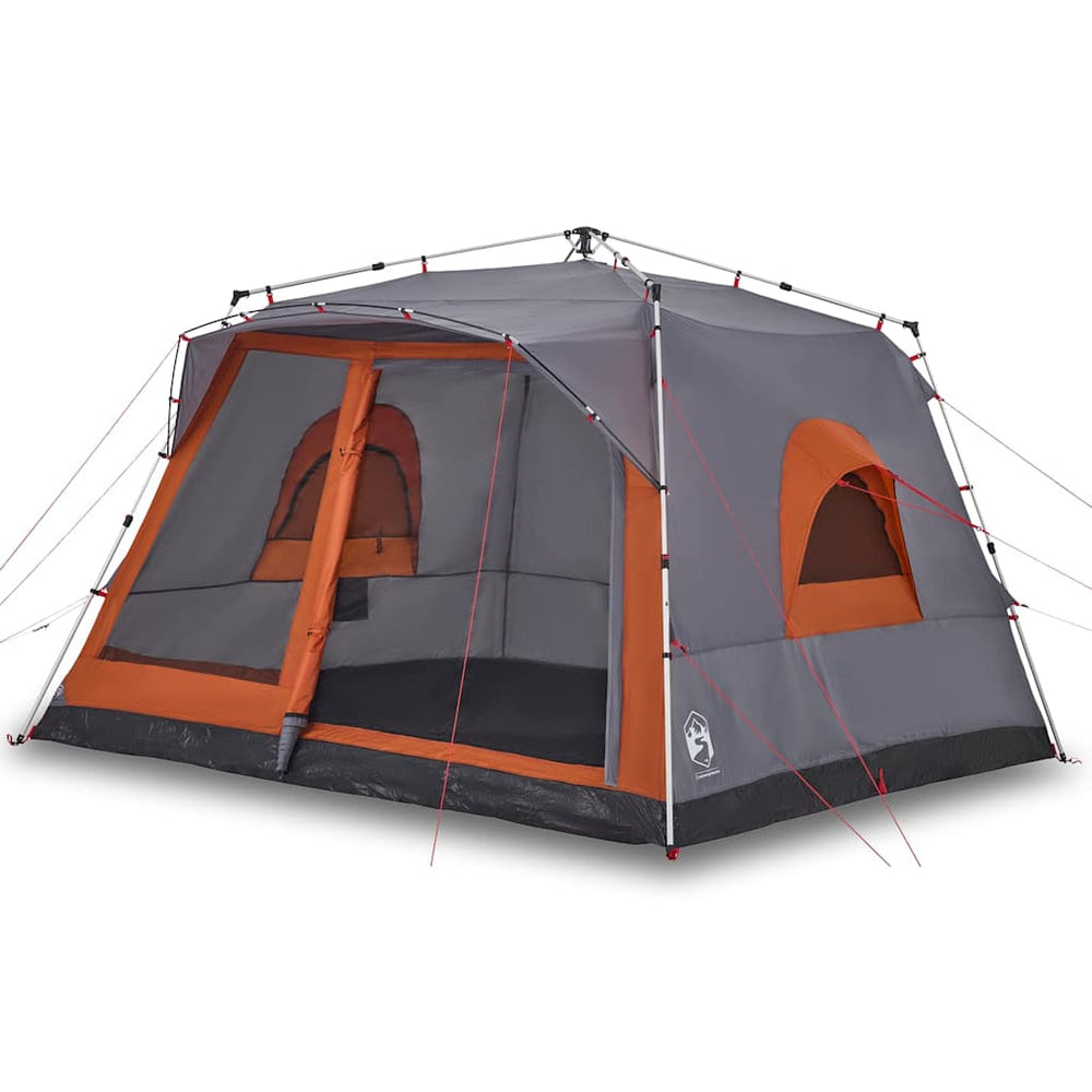 vidaXL 7-Person Family Tent Grey and Orange Quick Release