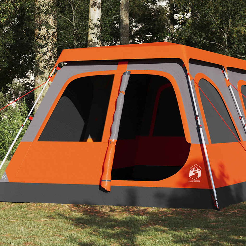 vidaXL Dome Family Tent 10 Person Grey and Orange Quick Release