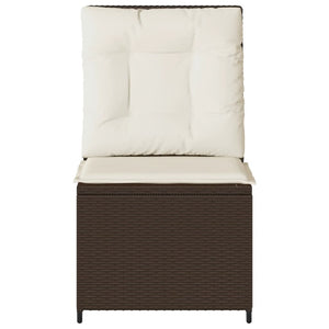 vidaXL Garden Armchair with Reclining Function and Cushions Brown Poly Rattan
