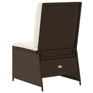 vidaXL Garden Armchair with Reclining Function and Cushions Brown Poly Rattan