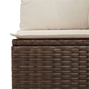 vidaXL Garden Armchair with Reclining Function and Cushions Brown Poly Rattan