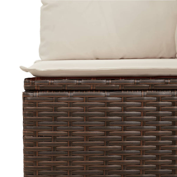 vidaXL Garden Armchair with Reclining Function and Cushions Brown Poly Rattan