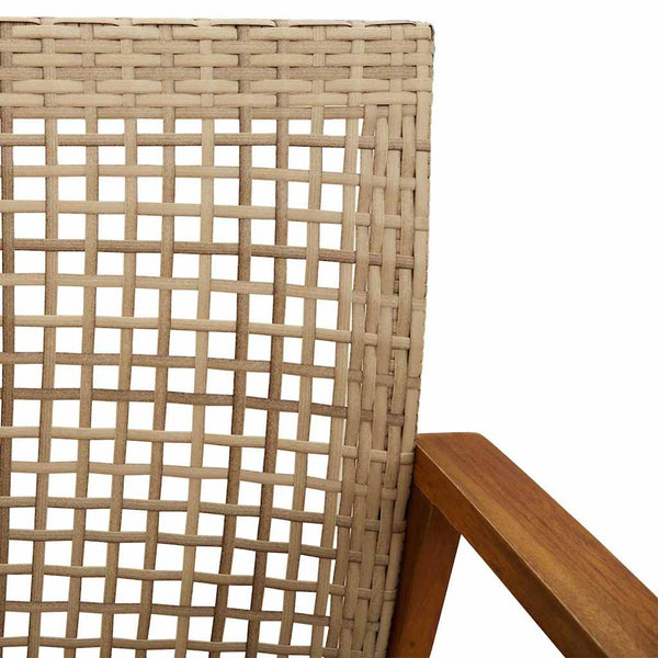 3-tlg. Bistro-Set Beige Poly Rattan Akazienholz