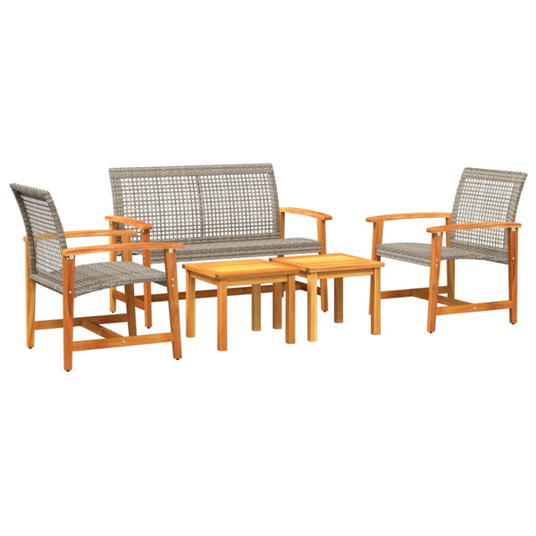 5-teiliges Garten Lounge Set Grau