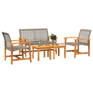 5-teiliges Garten Lounge Set Grau