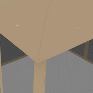 vidaXL Gazebo with Double Roof & Net Walls Taupe 2.93x2.93 m Steel