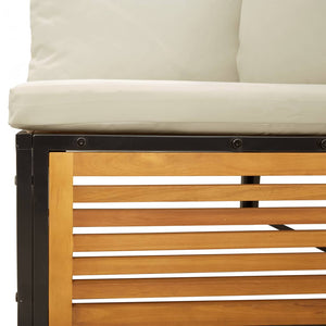 2-Sitzer Gartensofa Akazie mit Kissen