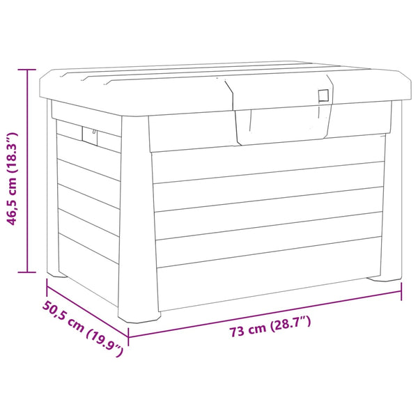 Graue Outdoor-Kissenbox aus Polypropylen
