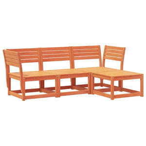 vidaXL 4-piece Garden Lounge Set Wax Brown Solid Pine Wood