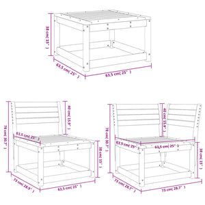 vidaXL 4-piece Garden Lounge Set Wax Brown Solid Pine Wood