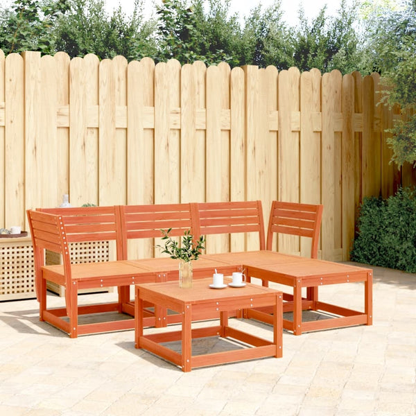 vidaXL 4-piece Garden Lounge Set Wax Brown Solid Pine Wood