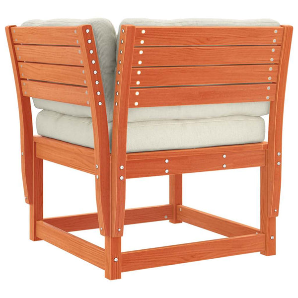 vidaXL 4-Piece Garden Lounge Set with Cushions Waxed Brown Solid Pine Wood