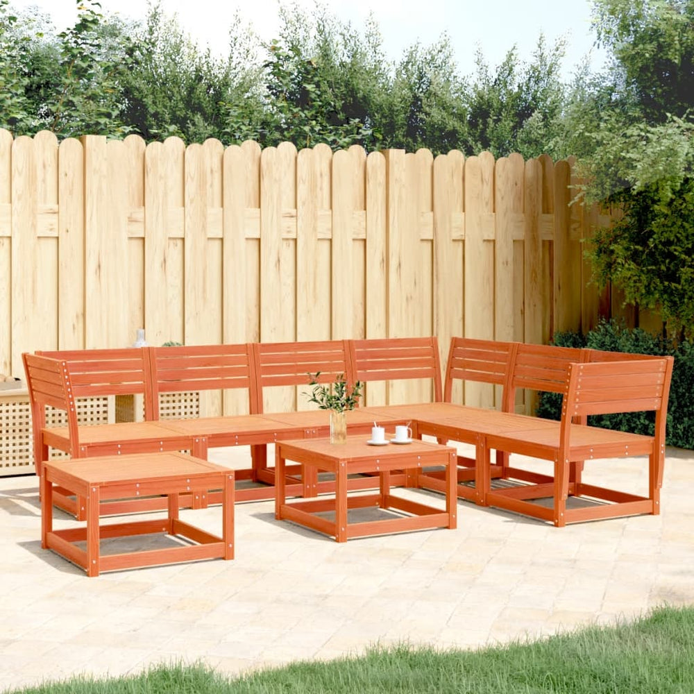 vidaXL 7-piece Garden Lounge Set Waxed Brown Solid Pine Wood