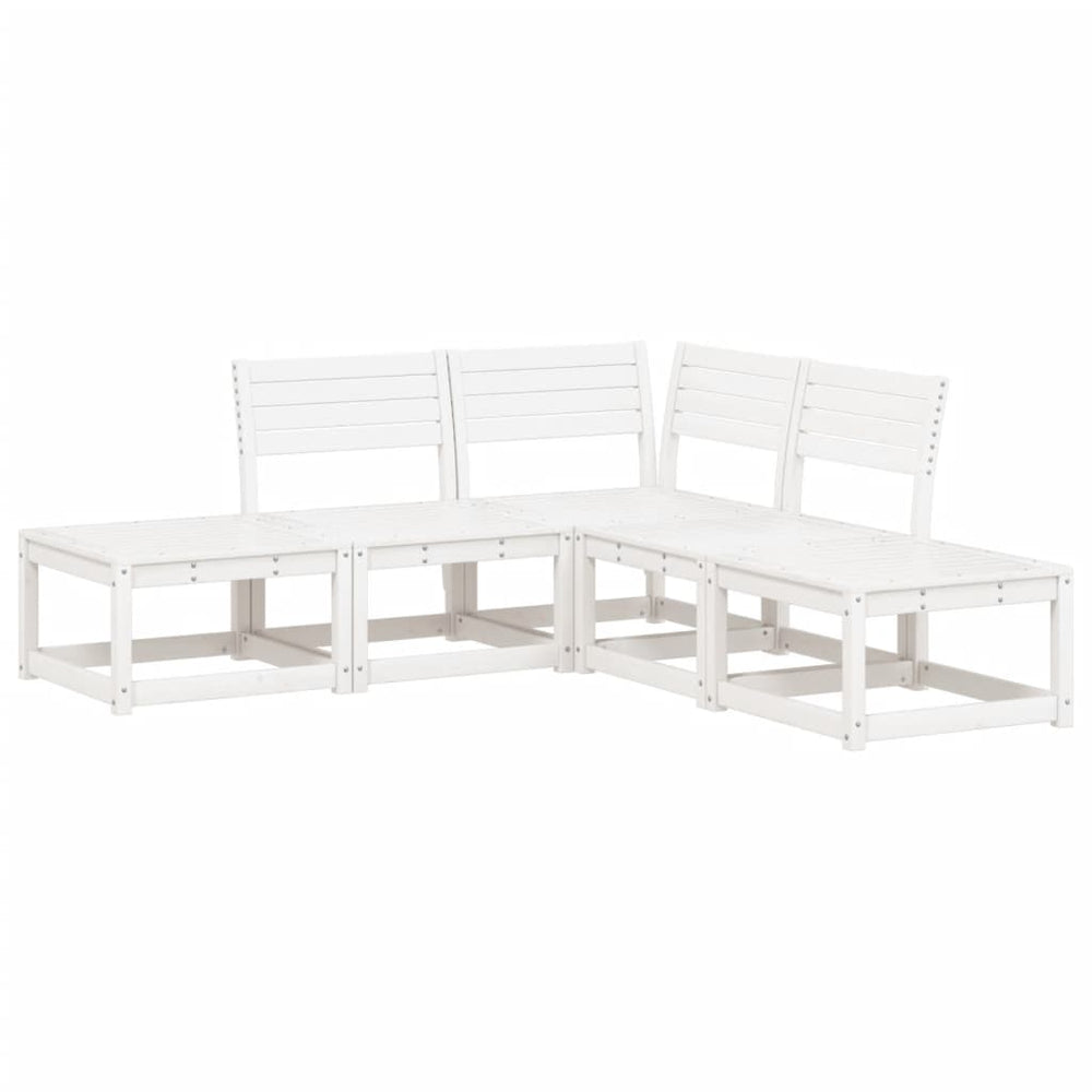 vidaXL 5-Piece Garden Sofa Set White Solid Pine Wood