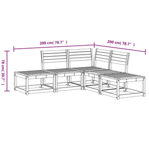 vidaXL 5-Piece Garden Sofa Set White Solid Pine Wood