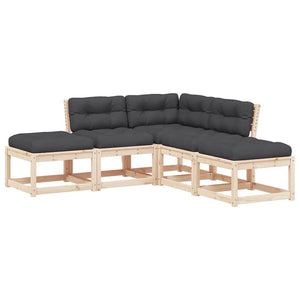 vidaXL 5-piece Outdoor Sofa Set with Cushions Solid Pine Wood