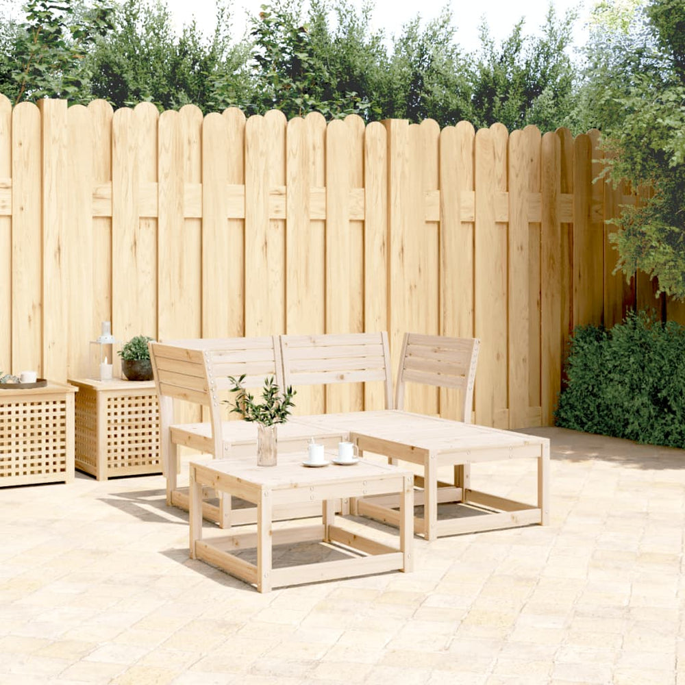 vidaXL 3-Piece Solid Pine Wood Garden Sofa Set