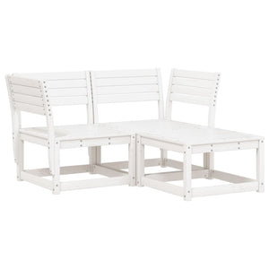 vidaXL 3-Piece Garden Sofa Set White Solid Pine Wood