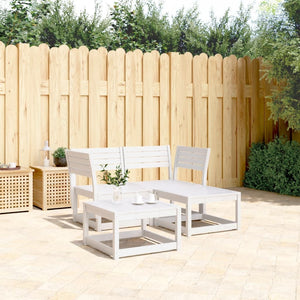 vidaXL 3-Piece Garden Sofa Set White Solid Pine Wood