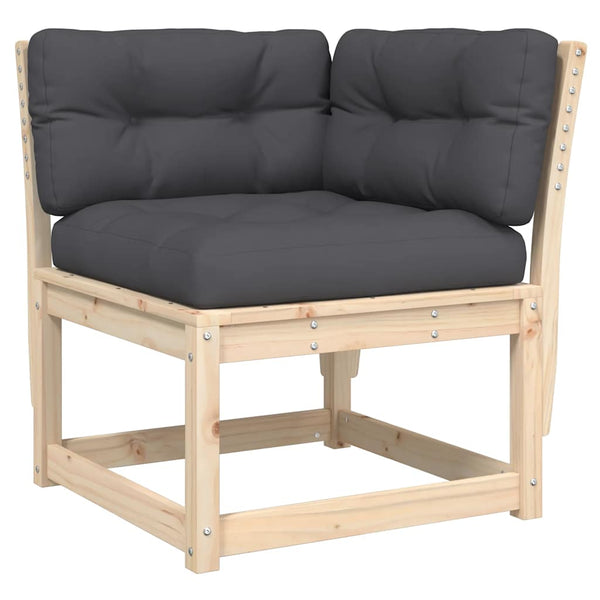 vidaXL 3-piece Garden Sofa Set with Cushions Solid Pine Wood