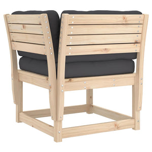 vidaXL 3-piece Garden Sofa Set with Cushions Solid Pine Wood