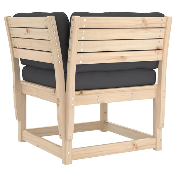 vidaXL 3-piece Garden Sofa Set with Cushions Solid Pine Wood