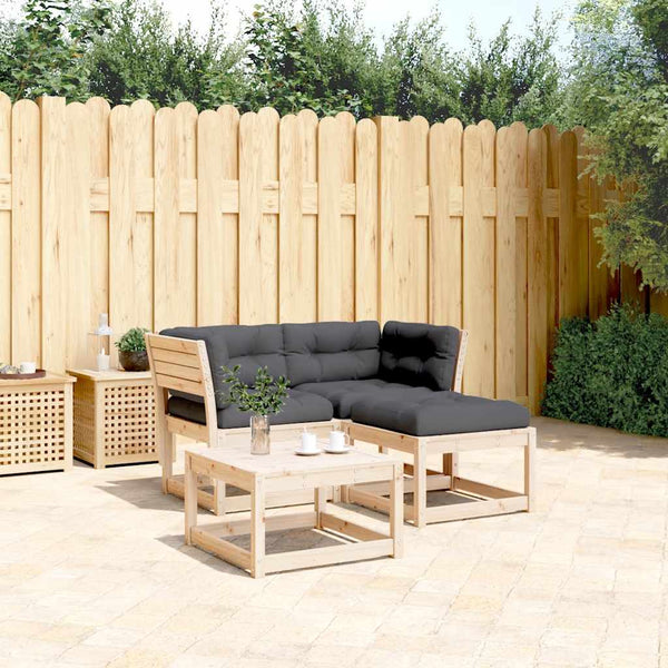 vidaXL 3-piece Garden Sofa Set with Cushions Solid Pine Wood