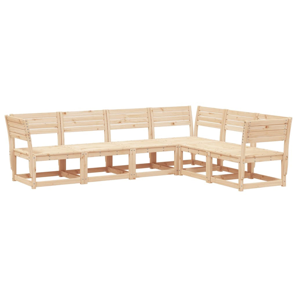 vidaXL 6-Seater Solid Pine Wood Garden Sofa Set