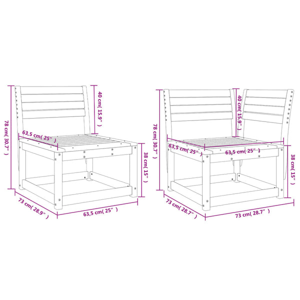 vidaXL 6-Seater Solid Pine Wood Garden Sofa Set