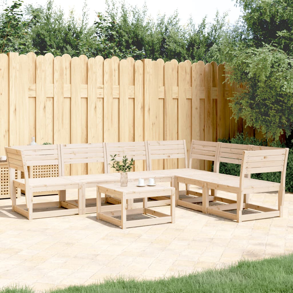 vidaXL 6-Seater Solid Pine Wood Garden Sofa Set