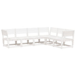 vidaXL 6-piece Garden Sofa Set White Solid Pine Wood
