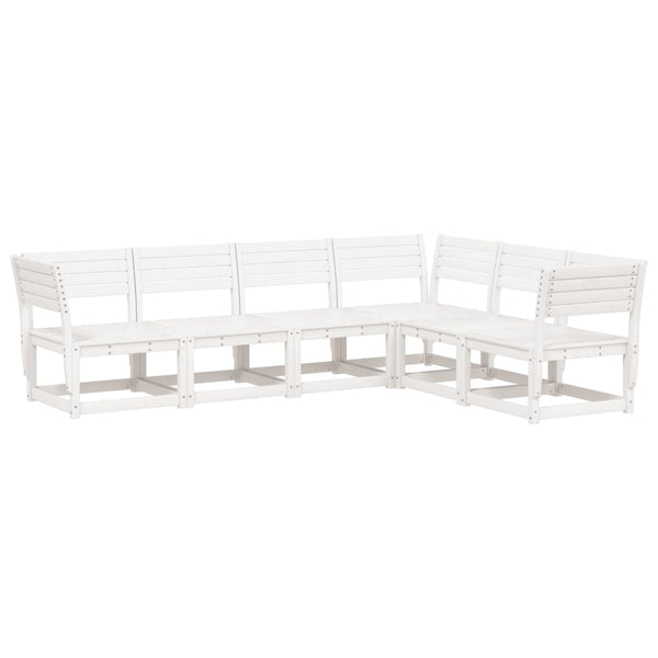 vidaXL 6-piece Garden Sofa Set White Solid Pine Wood