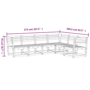 vidaXL 6-piece Garden Sofa Set White Solid Pine Wood