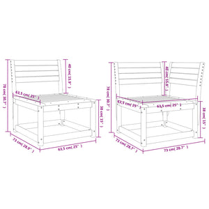 vidaXL 6-piece Garden Sofa Set White Solid Pine Wood