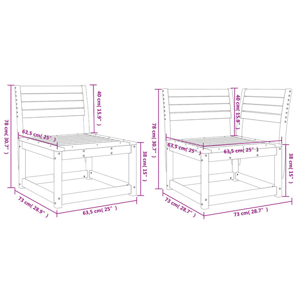 vidaXL 6-piece Garden Sofa Set White Solid Pine Wood