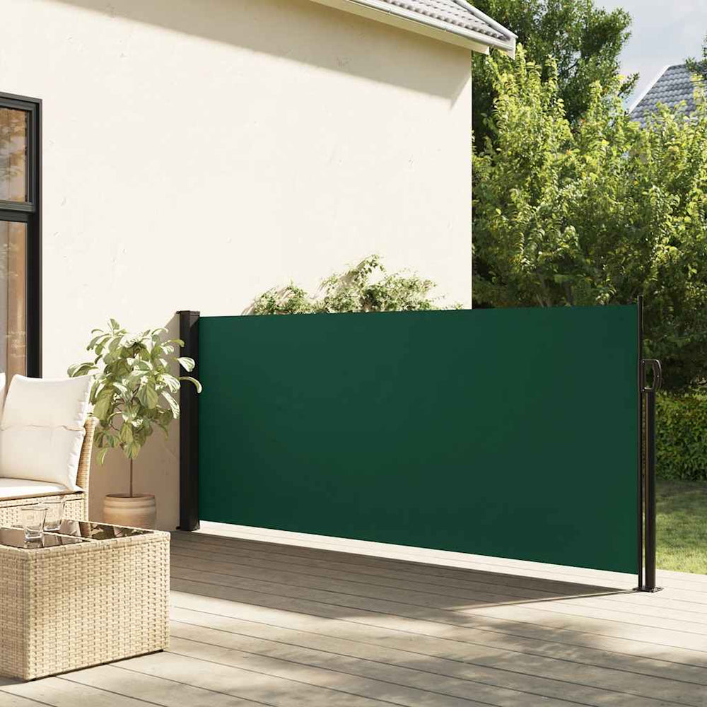 vidaXL Retractable Side Awning Dark Green 117x300 cm