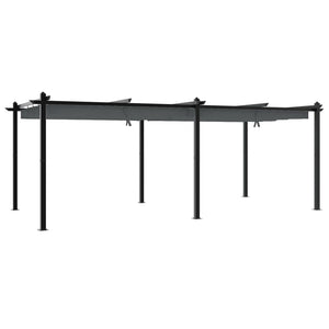 vidaXL Garden Pavilion with Retractable Roof Anthracite 3x6 m Aluminum