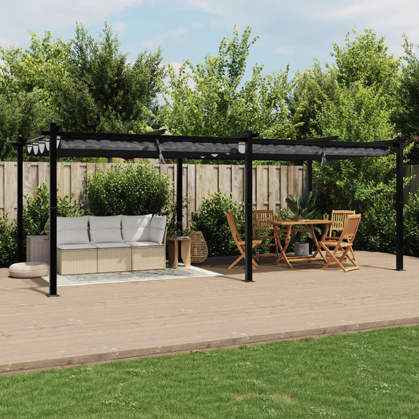 vidaXL Garden Pavilion with Retractable Roof Anthracite 3x6 m Aluminum