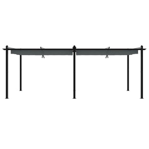 vidaXL Garden Pavilion with Retractable Roof Anthracite 3x6 m Aluminum
