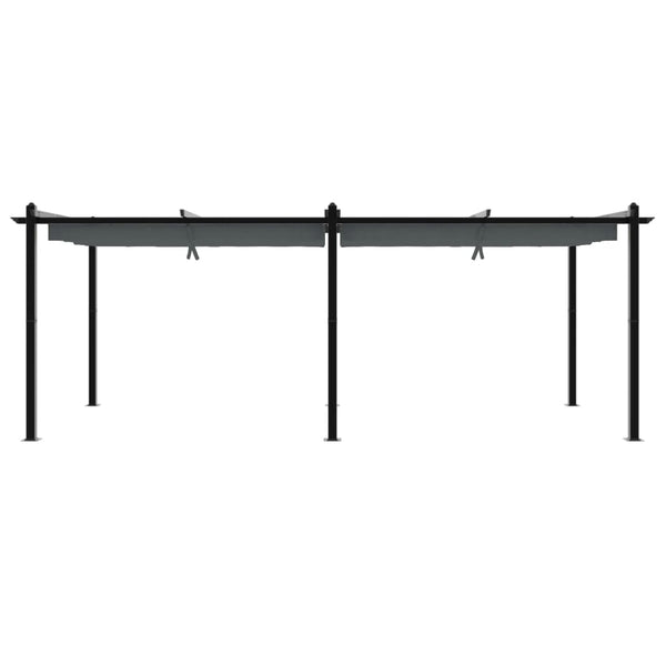 vidaXL Garden Pavilion with Retractable Roof Anthracite 3x6 m Aluminum